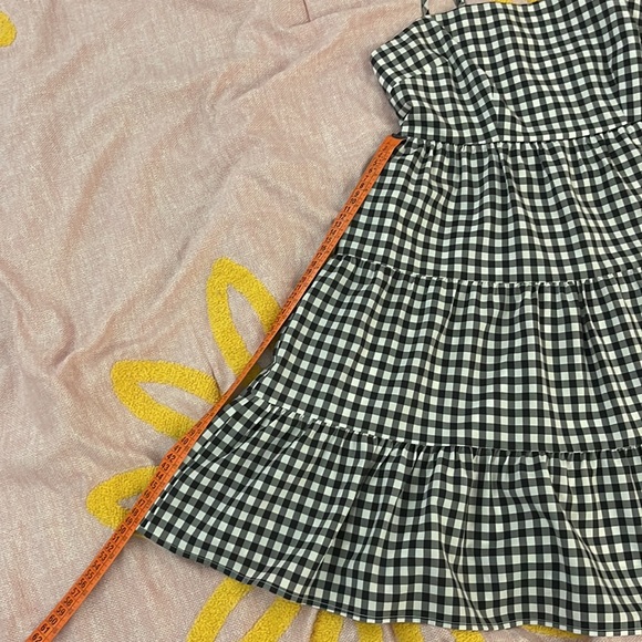 SOLD - Forever 21 Black and White Gingham Babydoll Frill Trim Ruffle Hem Dress - Picture 8 of 9